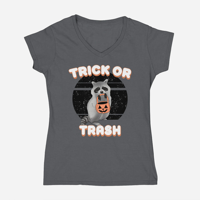 Trick Or Trash-Womens-V-Neck-Tee-MaxoArt