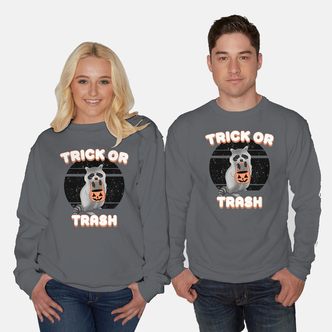 Trick Or Trash-Unisex-Crew Neck-Sweatshirt-MaxoArt