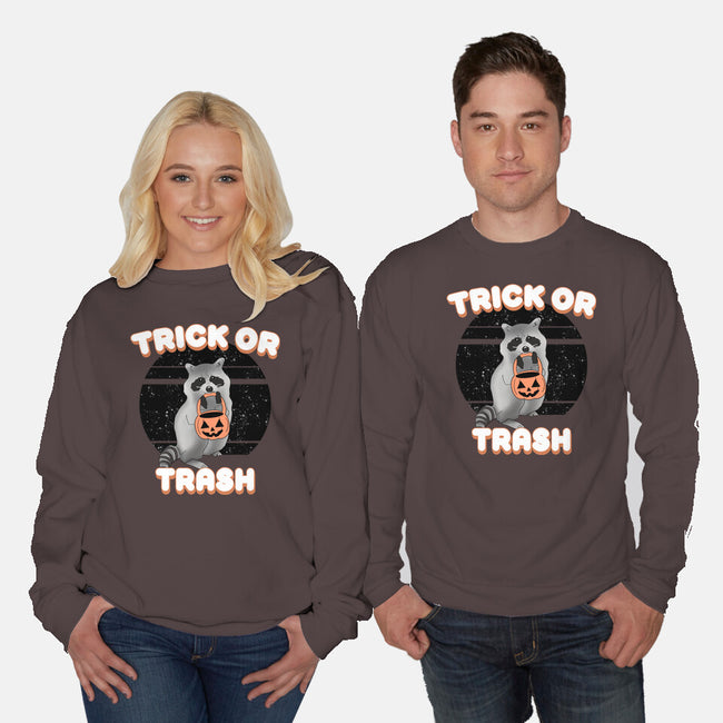 Trick Or Trash-Unisex-Crew Neck-Sweatshirt-MaxoArt