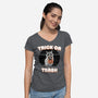 Trick Or Trash-Womens-V-Neck-Tee-MaxoArt