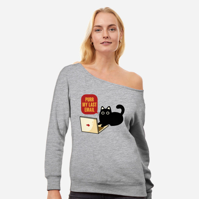 Purr My Last Email-Womens-Off Shoulder-Sweatshirt-tobefonseca