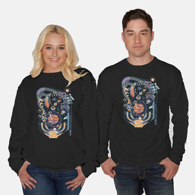 Pinball Space Machine-Unisex-Crew Neck-Sweatshirt-tobefonseca