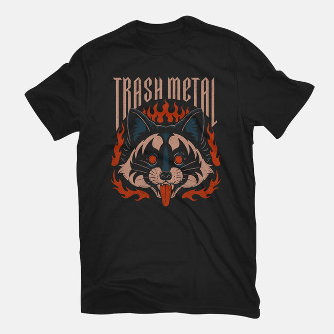 Trash Metal Raccoon-Womens-Basic-Tee-Thiago Correa