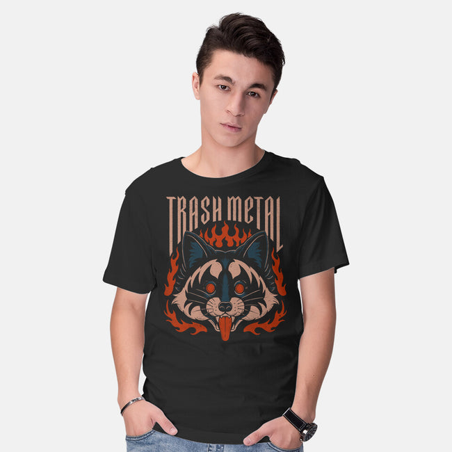 Trash Metal Raccoon-Mens-Basic-Tee-Thiago Correa