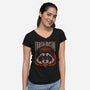 Trash Metal Raccoon-Womens-V-Neck-Tee-Thiago Correa