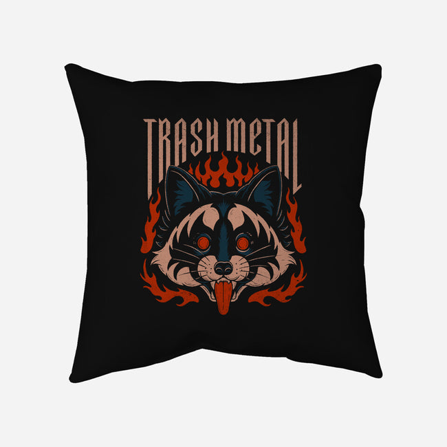 Trash Metal Raccoon-None-Non-Removable Cover w Insert-Throw Pillow-Thiago Correa