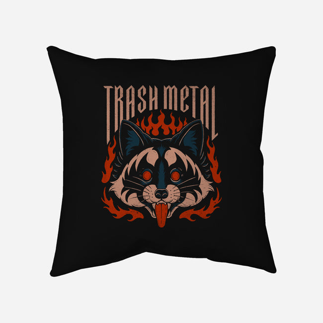 Trash Metal Raccoon-None-Removable Cover-Throw Pillow-Thiago Correa