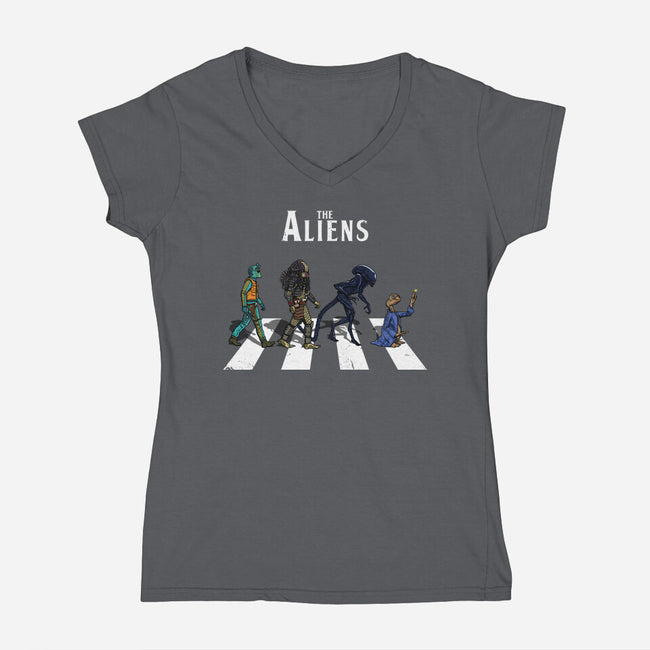 The Aliens-Womens-V-Neck-Tee-drbutler