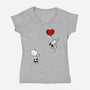 Balloon Beagle-Womens-V-Neck-Tee-drbutler