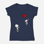 Balloon Beagle-Womens-V-Neck-Tee-drbutler