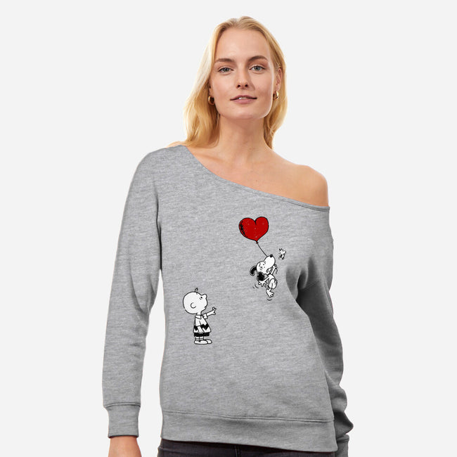 Balloon Beagle-Womens-Off Shoulder-Sweatshirt-drbutler