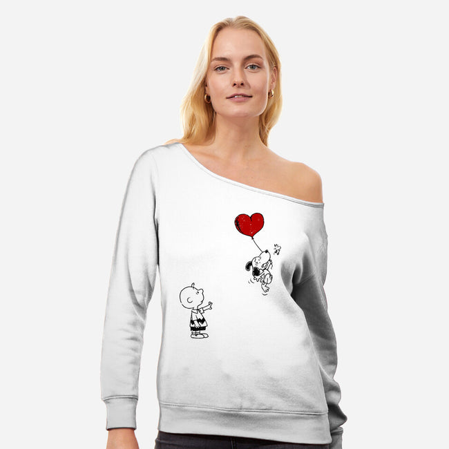 Balloon Beagle-Womens-Off Shoulder-Sweatshirt-drbutler