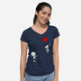 Balloon Beagle-Womens-V-Neck-Tee-drbutler