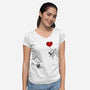 Balloon Beagle-Womens-V-Neck-Tee-drbutler