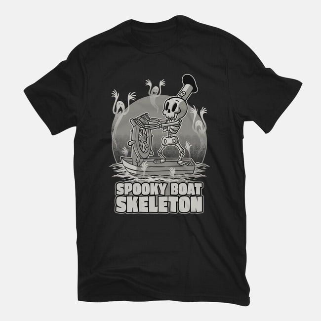 Spooky Boat Skeleton-Womens-Basic-Tee-Studio Mootant