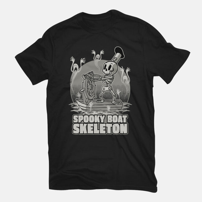 Spooky Boat Skeleton-Mens-Heavyweight-Tee-Studio Mootant