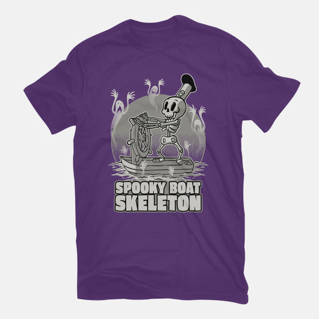 Spooky Boat Skeleton-Womens-Basic-Tee-Studio Mootant