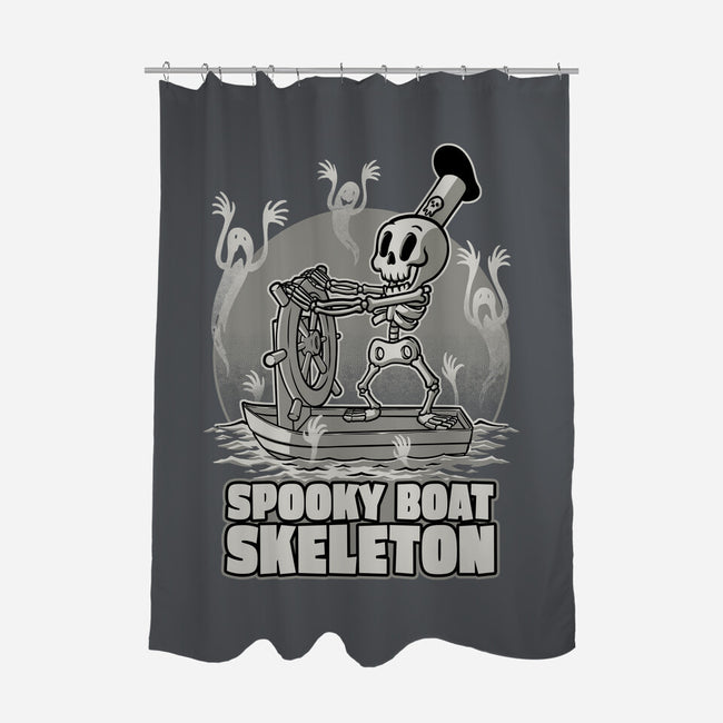 Spooky Boat Skeleton-None-Polyester-Shower Curtain-Studio Mootant