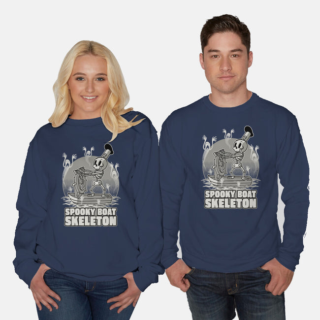 Spooky Boat Skeleton-Unisex-Crew Neck-Sweatshirt-Studio Mootant