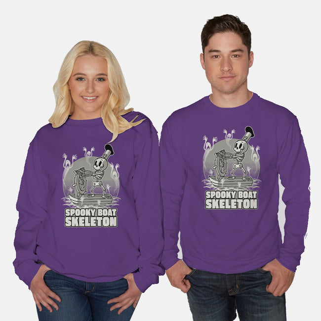 Spooky Boat Skeleton-Unisex-Crew Neck-Sweatshirt-Studio Mootant