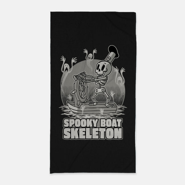 Spooky Boat Skeleton-None-Beach-Towel-Studio Mootant