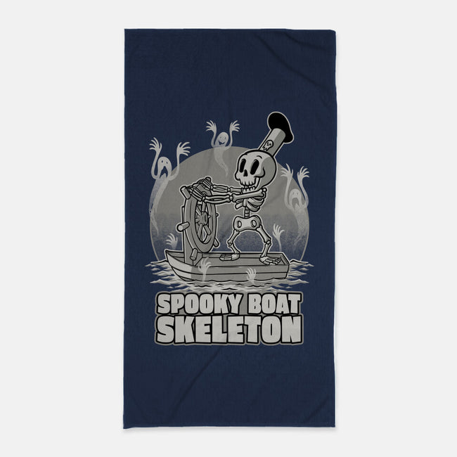 Spooky Boat Skeleton-None-Beach-Towel-Studio Mootant