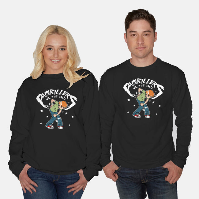 Painkillers Vs The Old-Unisex-Crew Neck-Sweatshirt-Studio Mootant