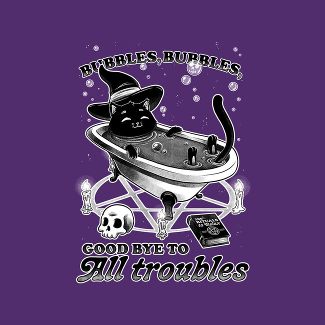 Bubble Bath Cat Witch-Womens-Off Shoulder-Sweatshirt-Studio Mootant