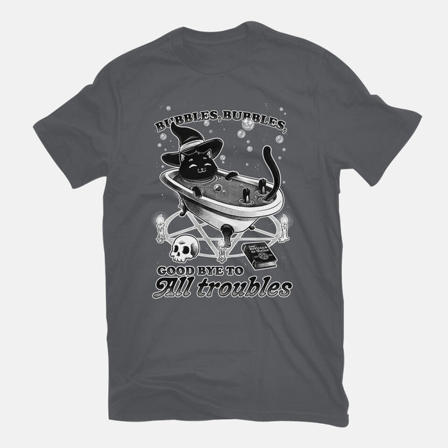 Bubble Bath Cat Witch-Mens-Heavyweight-Tee-Studio Mootant