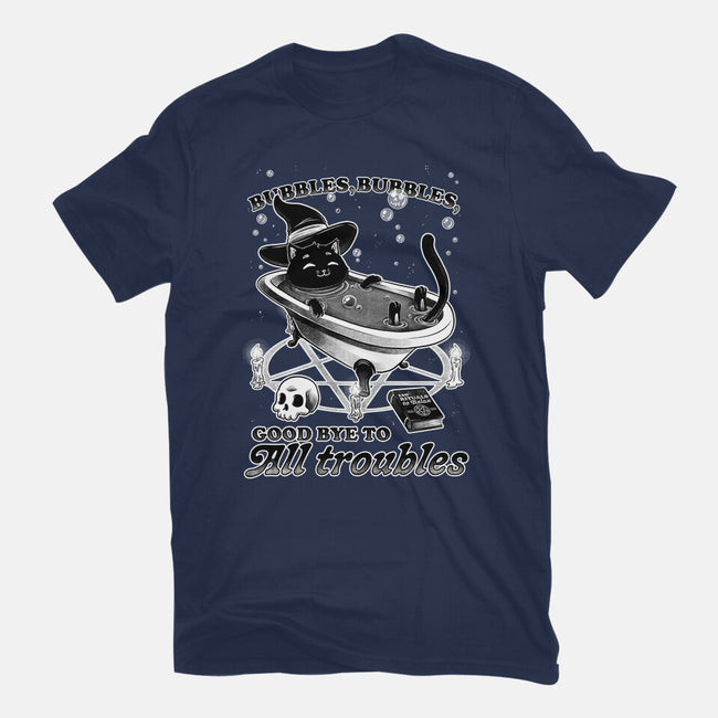 Bubble Bath Cat Witch-Mens-Heavyweight-Tee-Studio Mootant