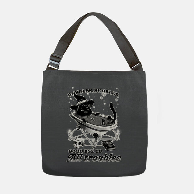 Bubble Bath Cat Witch-None-Adjustable Tote-Bag-Studio Mootant