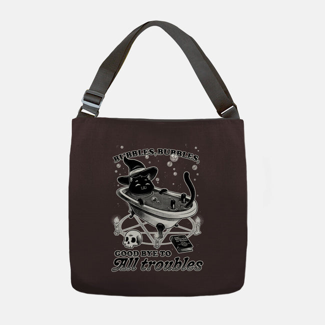 Bubble Bath Cat Witch-None-Adjustable Tote-Bag-Studio Mootant