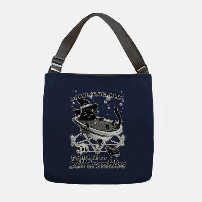 Bubble Bath Cat Witch-None-Adjustable Tote-Bag-Studio Mootant