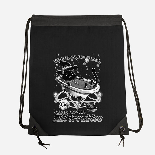 Bubble Bath Cat Witch-None-Drawstring-Bag-Studio Mootant