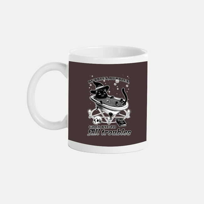 Bubble Bath Cat Witch-None-Mug-Drinkware-Studio Mootant