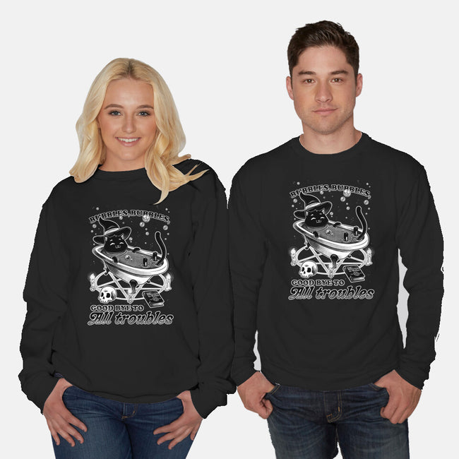 Bubble Bath Cat Witch-Unisex-Crew Neck-Sweatshirt-Studio Mootant