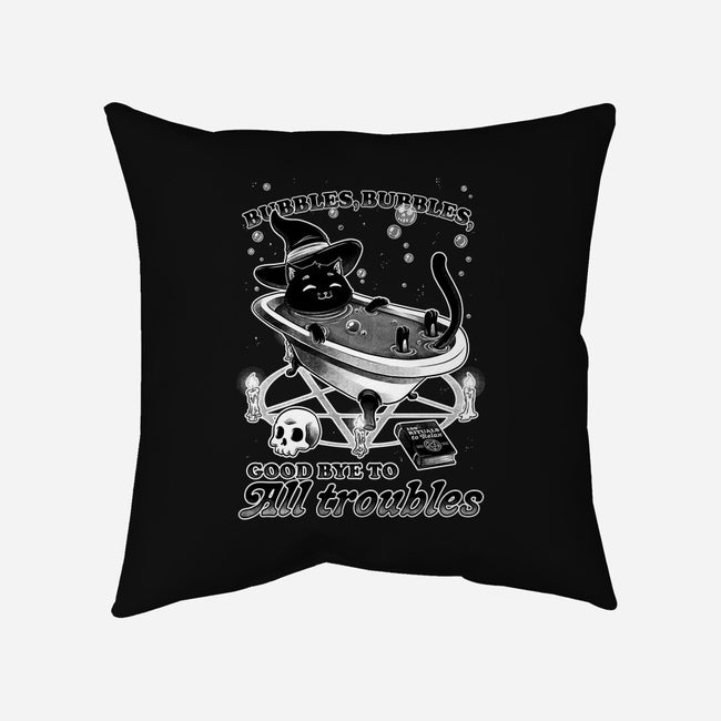 Bubble Bath Cat Witch-None-Non-Removable Cover w Insert-Throw Pillow-Studio Mootant