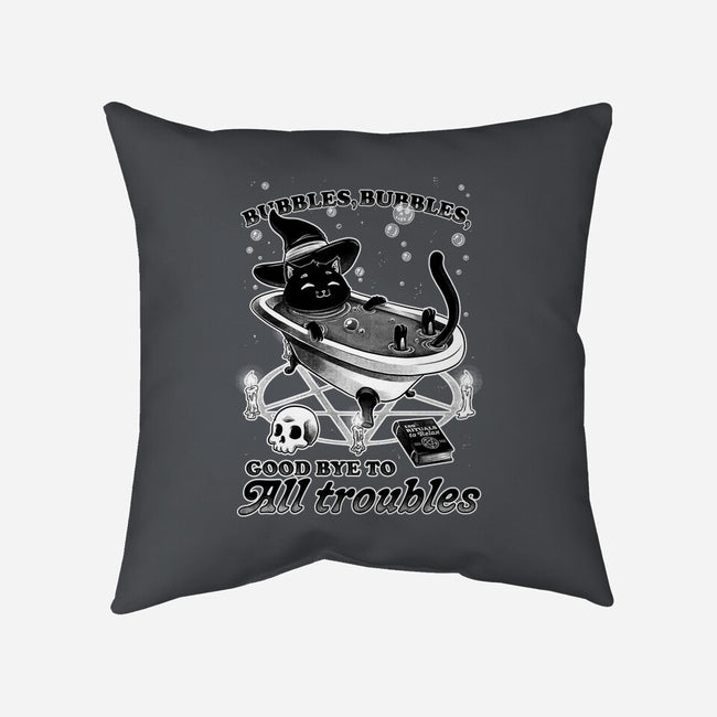 Bubble Bath Cat Witch-None-Non-Removable Cover w Insert-Throw Pillow-Studio Mootant