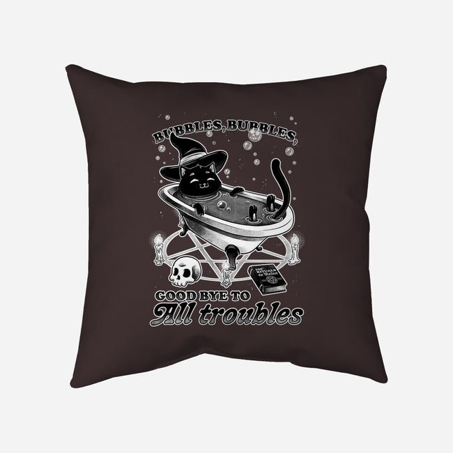 Bubble Bath Cat Witch-None-Non-Removable Cover w Insert-Throw Pillow-Studio Mootant