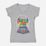 Candy Cat Machine-Womens-V-Neck-Tee-erion_designs