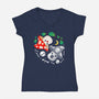 Dead Alive Mushrooms-Womens-V-Neck-Tee-Vallina84