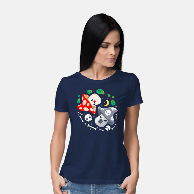 Dead Alive Mushrooms-Womens-Basic-Tee-Vallina84