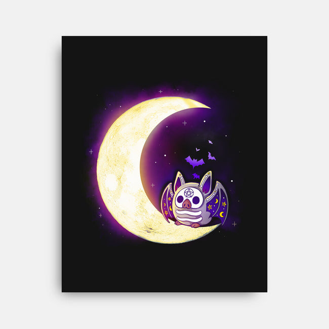 Bat Sweet Moon-None-Stretched-Canvas-Vallina84