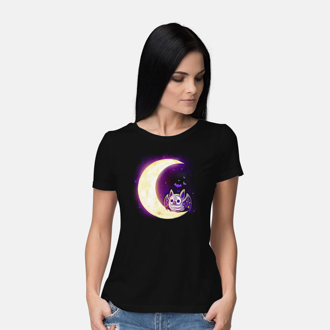 Bat Sweet Moon-Womens-Basic-Tee-Vallina84