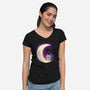 Bat Sweet Moon-Womens-V-Neck-Tee-Vallina84