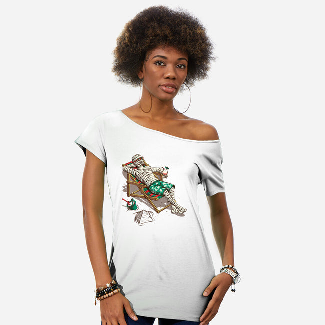 Mummy On Vacation-Womens-Off Shoulder-Tee-Ramos