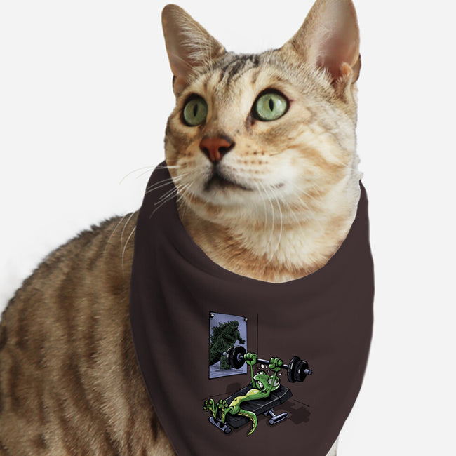 Training For Kaiju-Cat-Bandana-Pet Collar-zascanauta