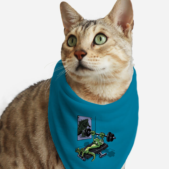 Training For Kaiju-Cat-Bandana-Pet Collar-zascanauta