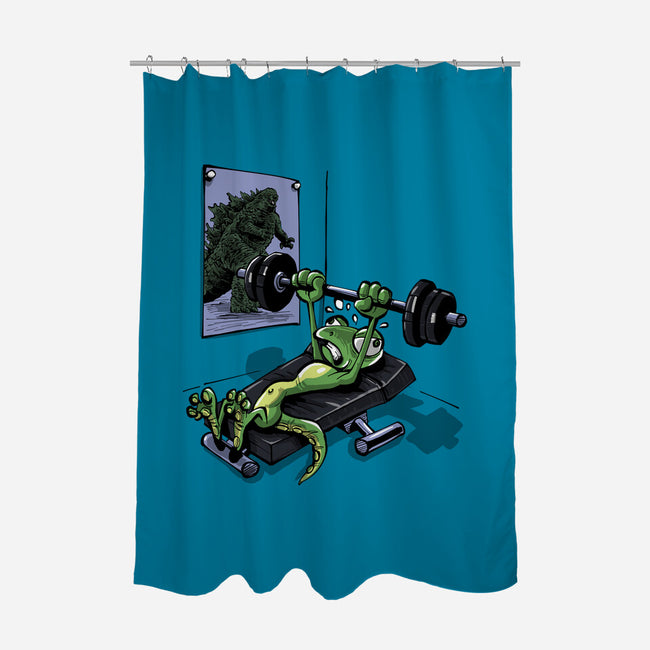 Training For Kaiju-None-Polyester-Shower Curtain-zascanauta