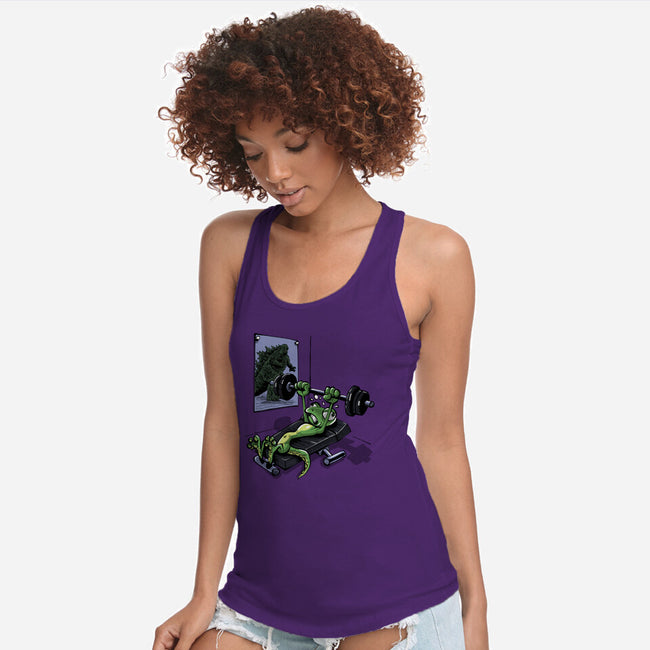 Training For Kaiju-Womens-Racerback-Tank-zascanauta